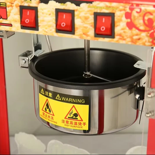 Fuqi Wholesale Price Flat Top Mirror Type Popcorn Machine Commercial Popcorn Maker Industrial Pop Corn Machine For Sale