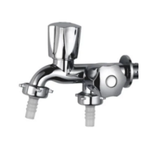 SHANXI Good quality abs body double handle bibcock 2-hole wall mounted quick open two way washing machine faucet