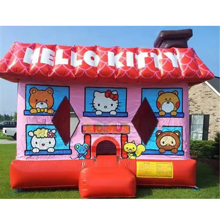 Пастель Hello Bounce House Kitty надувной комбинированный замок с горками для продажи