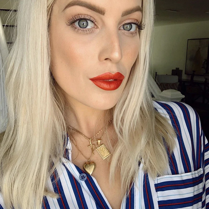 Love Heart Locket Charm Thick Chain Necklace Women Retro Stainless Steel 18K Gold Plated Engraved Photo Locket Pendant Jewellery