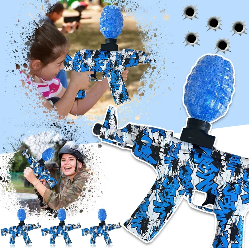 2022 New Ak47 Water Gel Beads Blaster Rifle Outdoor Toys Gel Water Ball Gun Bullet Gel Gun Blaster Electric Splatrball Toy Guns