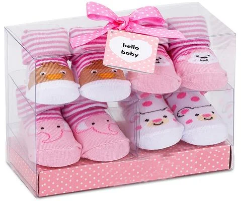 0-1 Years Old Newborn Fashion Cotton Cute Set 4 Pack Cartoon Socks With High Quality Baby Socks Gift