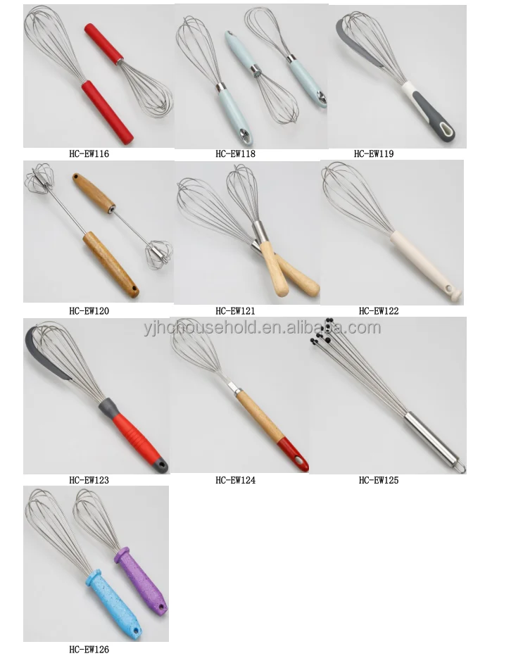 Colorful Manual silicone egg Whisk with Plastic handle / Silicone kitchen whisk