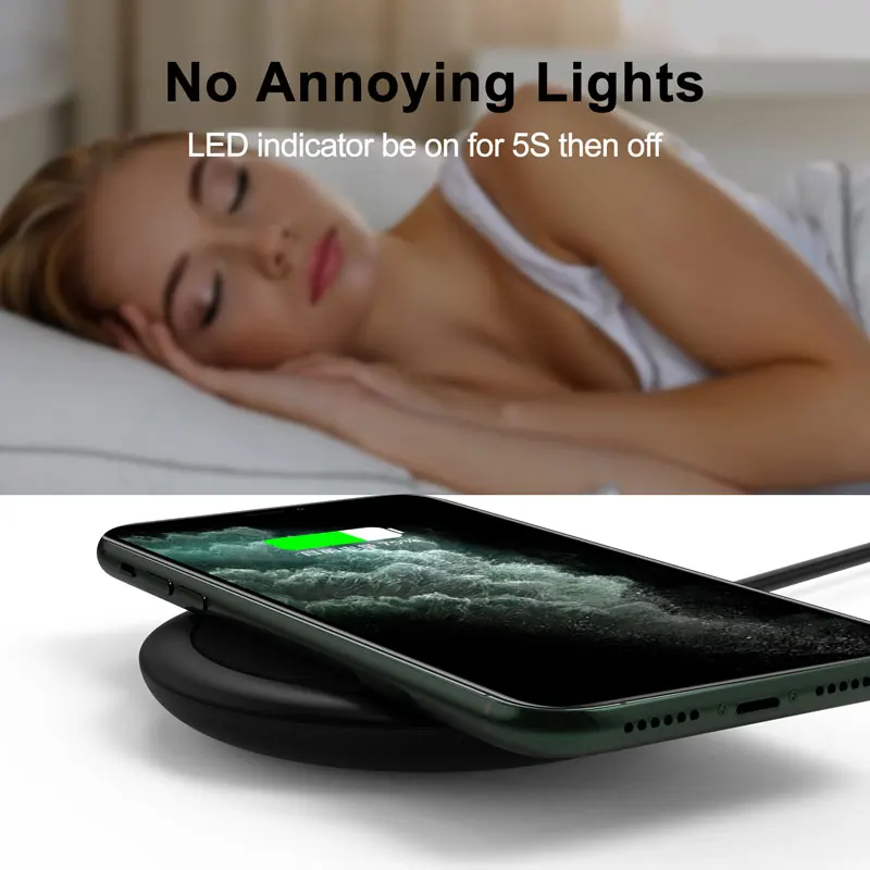 15w qi nonslip dissipate heat fast metal wireless charger for Iphone11/pro/pro max/s/xs/8/8plus