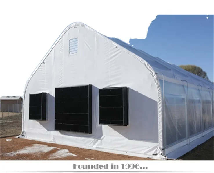 Commerical single span plastic agricultural retractable shade cloth tunnel blackout greenhouse for hemp