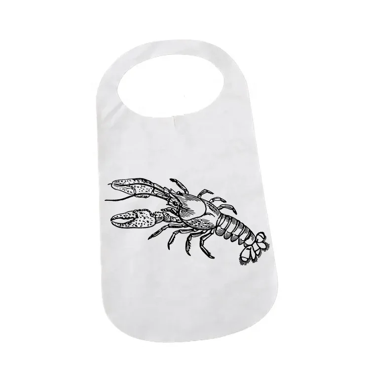 Customized Disposable Plastic Lobster Bibs Adults Apron for Restaurant /Home With Custom Logo Aprons Thick Microns