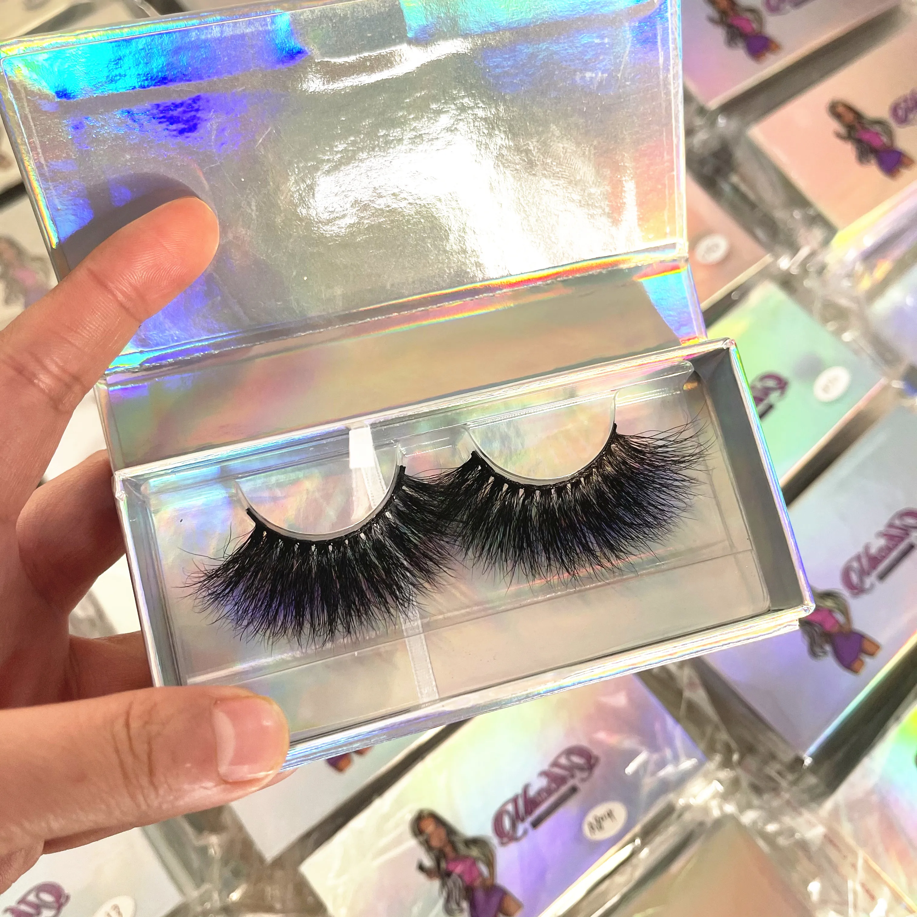 New Styles 3D Mink False Eyelashes Custom Lashes hebei mink lashes 3d wholesale vendor 25mm lshes eyelashes mink lashbeauty