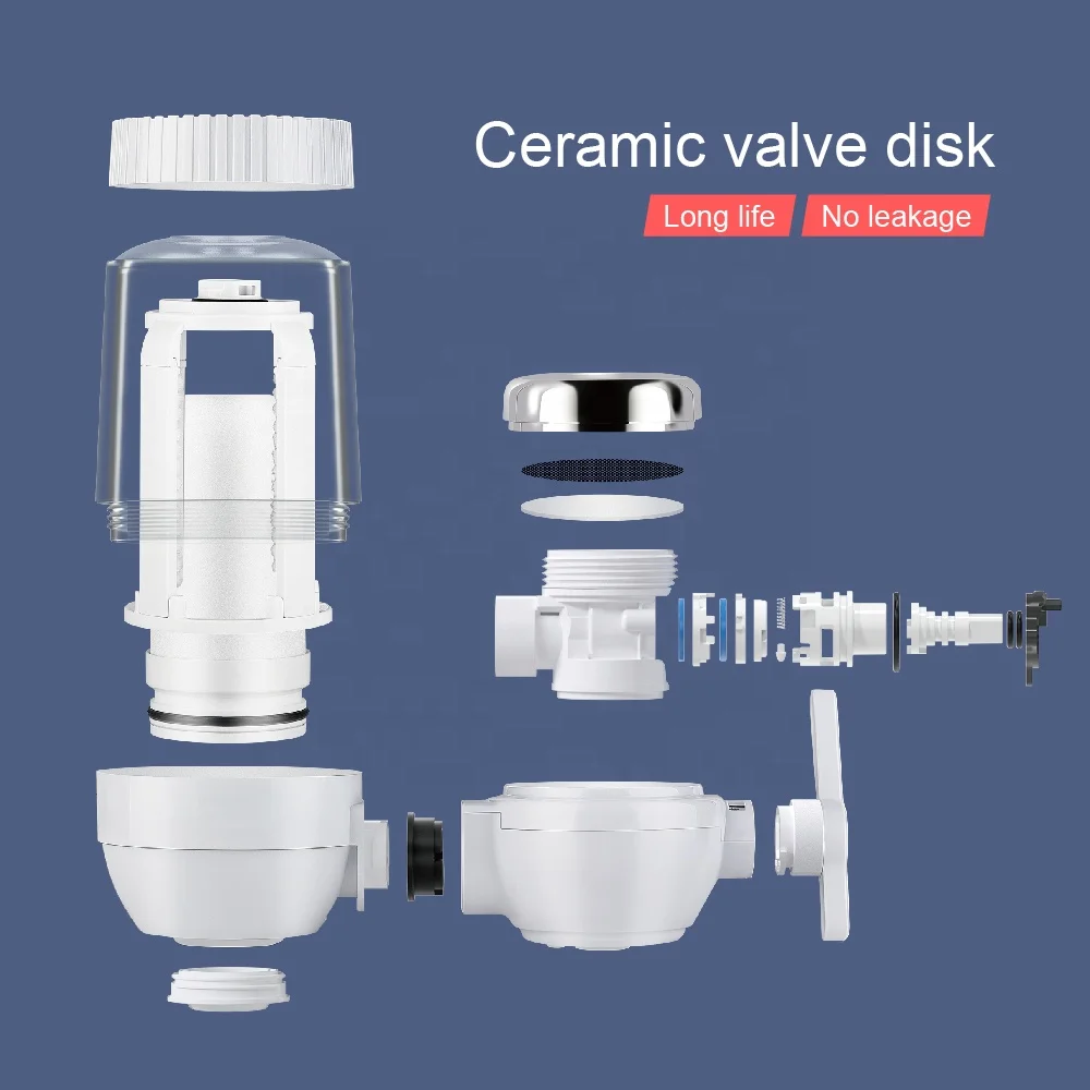 New arrival faucet mounted purifier tap water filter machine with flushing ceramic cartridge function