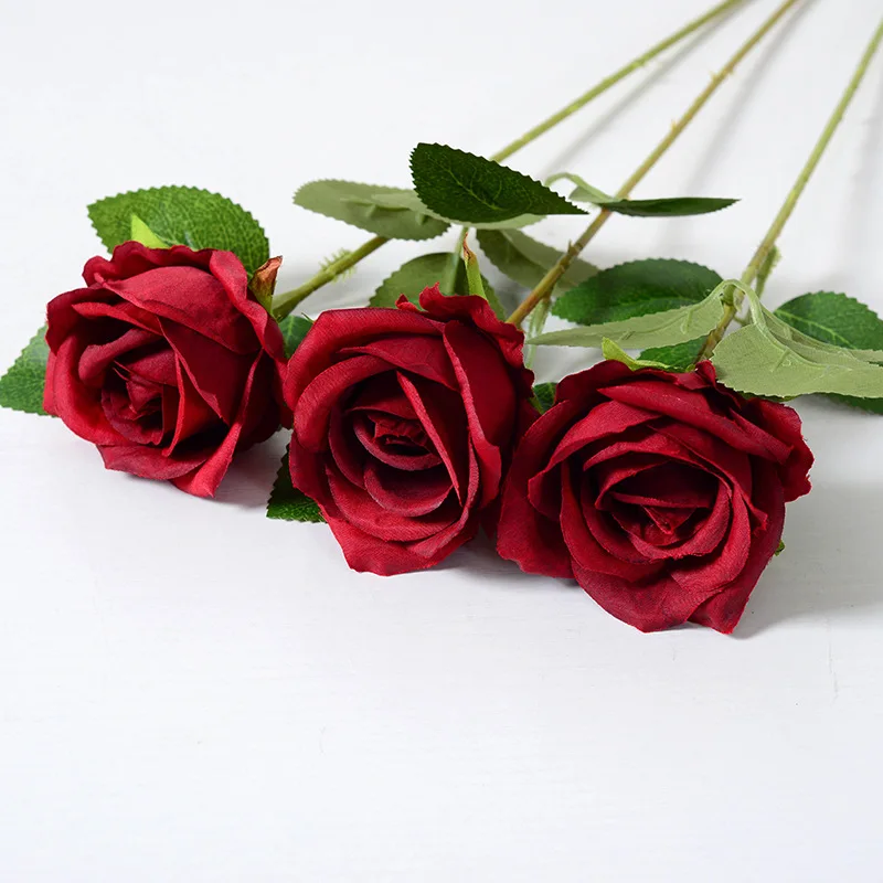 Artificial Silk Flowers Realistic Roses Bouquet with Long Stem centerpiece flower for Home Wedding Decoration Party