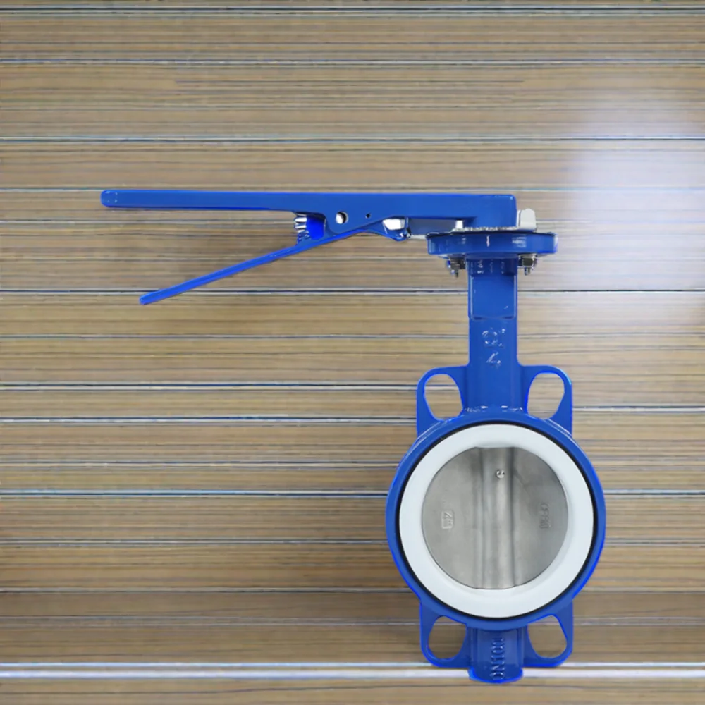Hot Sale 4 Inch PTFE Cast Iron Manual Wafer Type Butterfly Valve Customizable OEM Options for General Applications