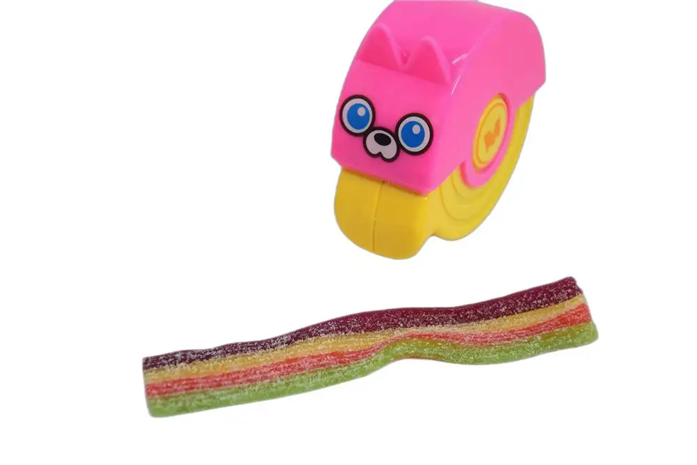 Children Snacks Individually Wrapped Jelly Sweets Sour Belts Strips Colorful Sugar Sweets Coated Rainbow Yummy Candy Gummies