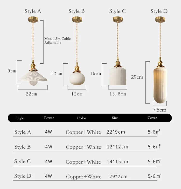 BOKUN Ceramic Minimalist Designer LED Globe Vintage Luxury Chandelier Lamp Fixtures Brass Pendant Island Lighting Kitchen Light