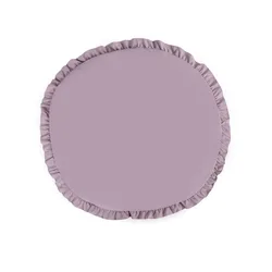 Baby Crawling Blanket Round Solid Color Ruffle Rim Soft Cotton Pad