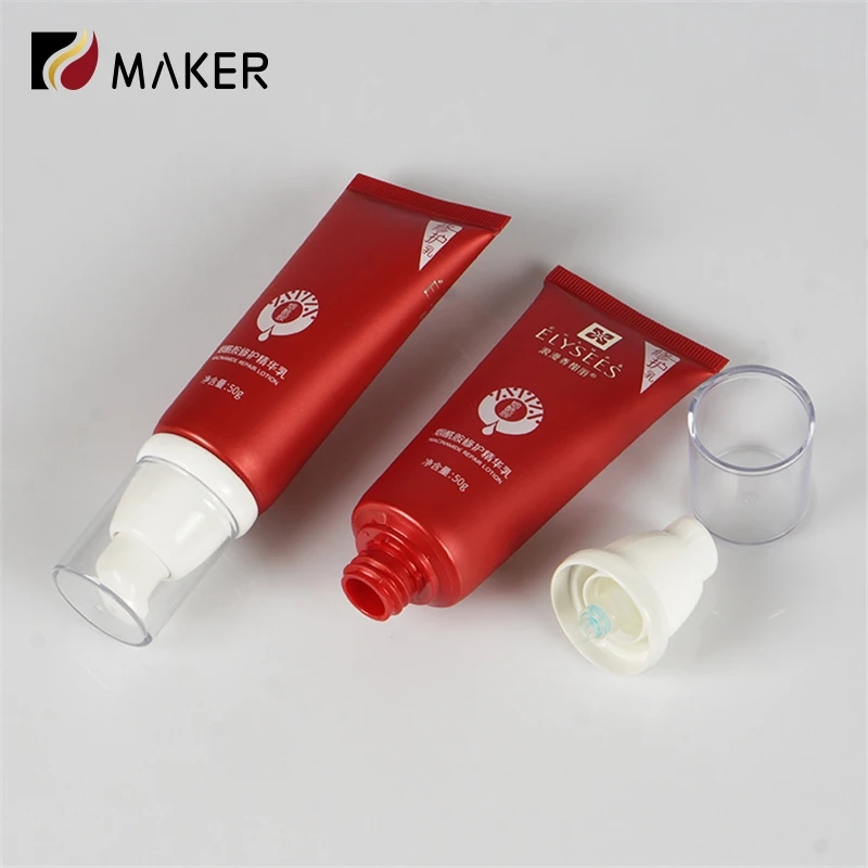LDPE Skincare Applicator Facial Cleanser Face Eye Cosmetics CC BB Cream Packaging Plastic PE Airless Pump Tube