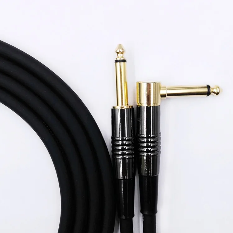 Guitar Instrument Cable 10 Feet, 10ft , 3 meters Straight 1/4-Inch TS to Right angle 1/4-Inch TS Guitar Cable