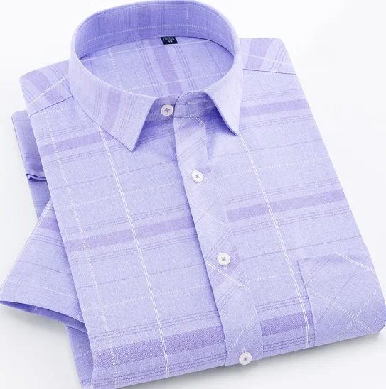 Мужские отложенный рубашки обслуживание OEM мягкая хлопковая Клетчатая Рубашка премиум-класса с длинными рукавами рубашка с короткими рукавами приталенный деловой костюм в мелкую клетку рубашки для мужчин