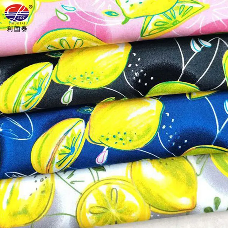 Custom Eco-friendly Cartoon Lemon Printed Kimono Baby 100% Organic Cotton Fabric