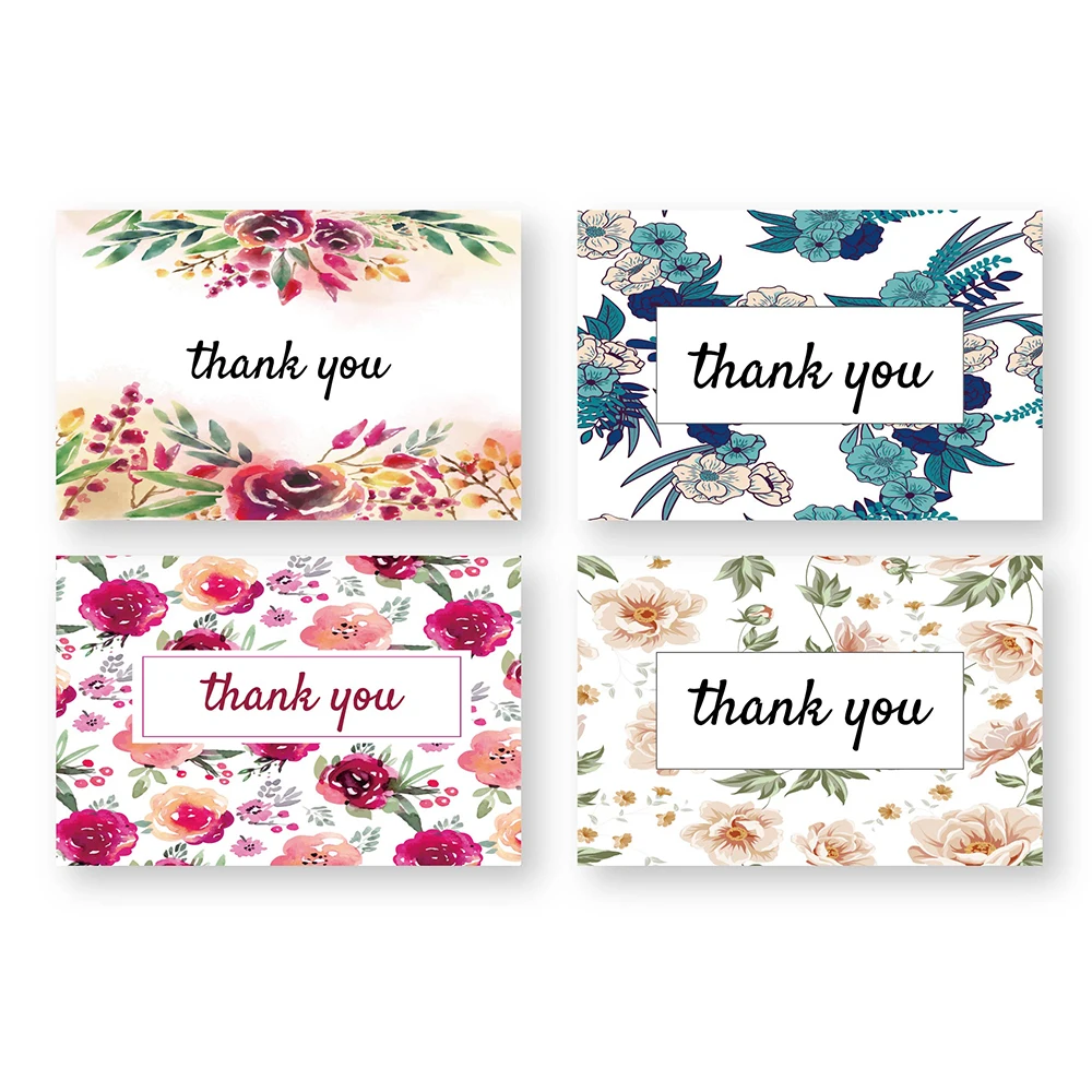 High Quality Custom Logo Luxury Wholesale Recycled Paper Thank You Cards Flower Cards