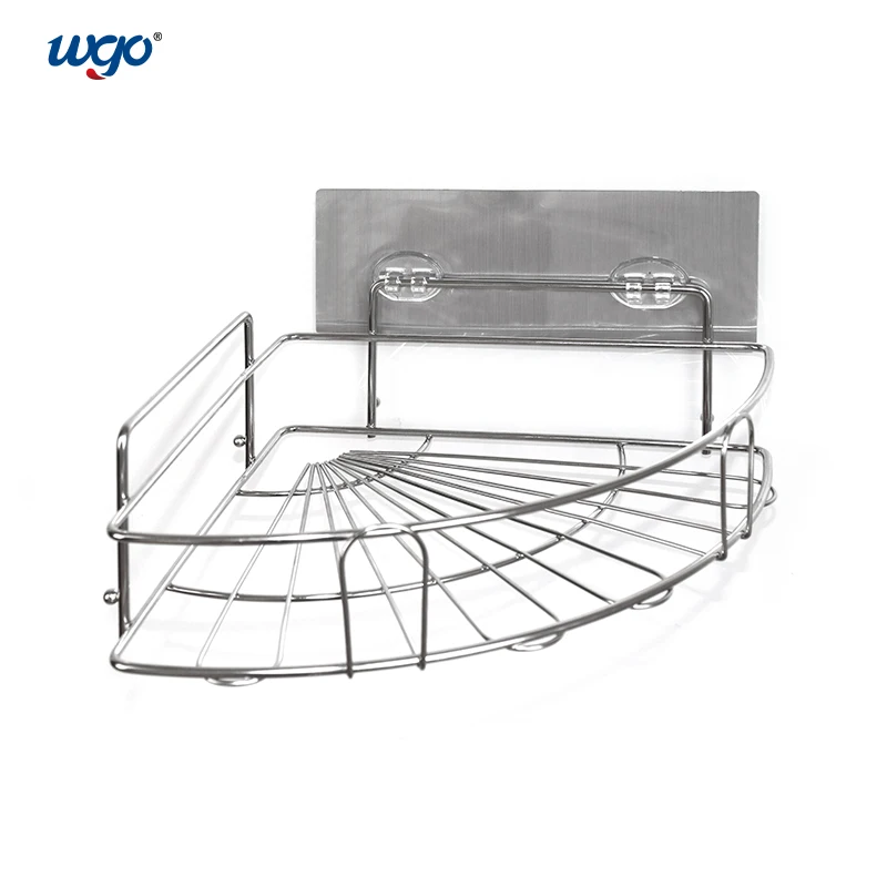 Gel Pad Mounted Strongly Holding Power Stainless Steel No Install Tools Needed Bath Corner Shelf Caddy