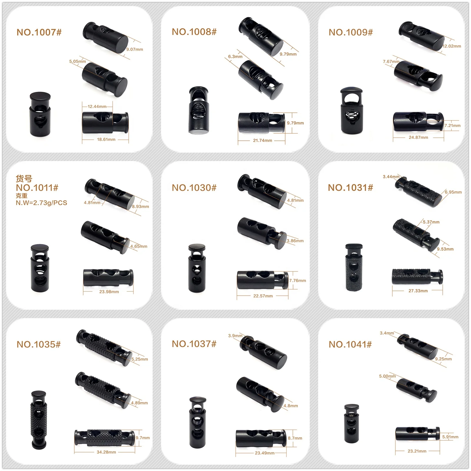 Wholesales metal rope stopper cord stopper spring end stopper