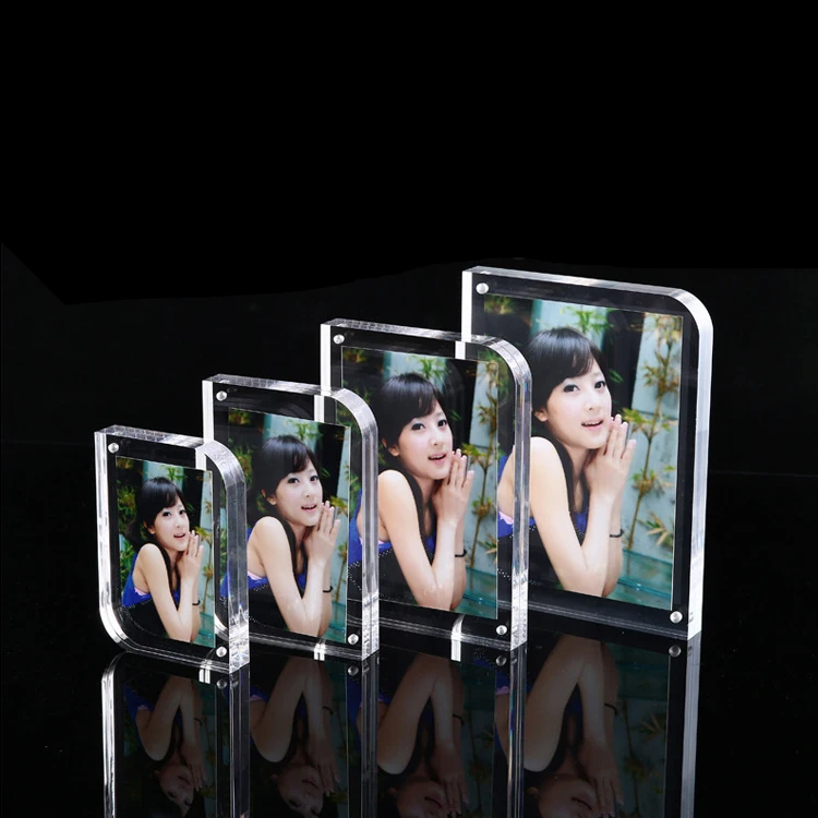Custom size magnetic photo frame acrylic 4x6 inch wedding baby square photo frame