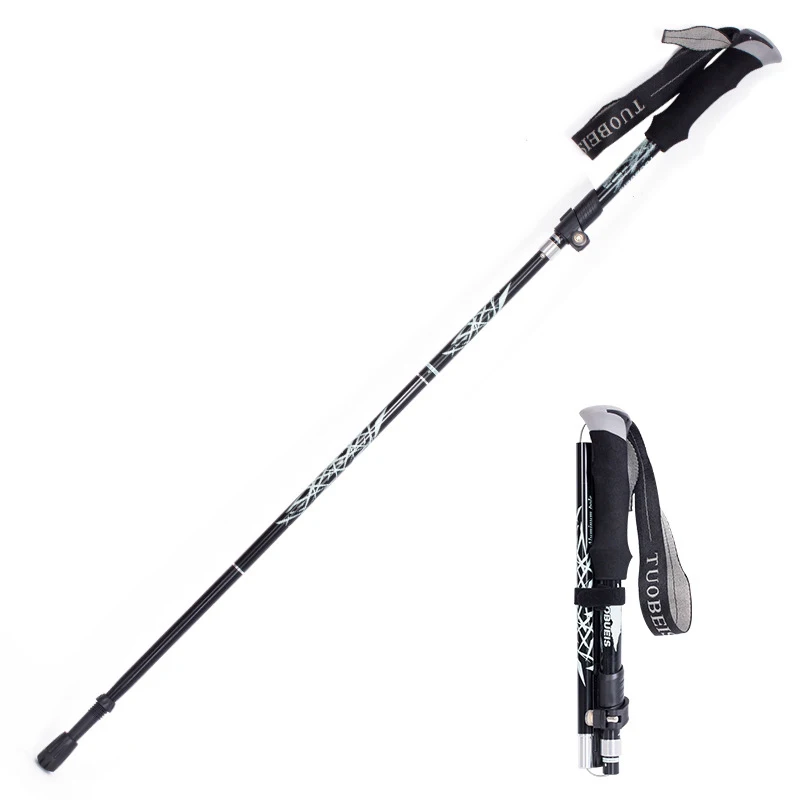 Ultralight Telescopic Folding Walking Climbing Aluminum Alloy Pole