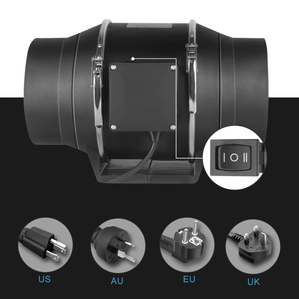 Генератор бесшумный 4-х дюймовый рядный канальный вытяжной вентилятор для гидропоники парниковых расти палатку