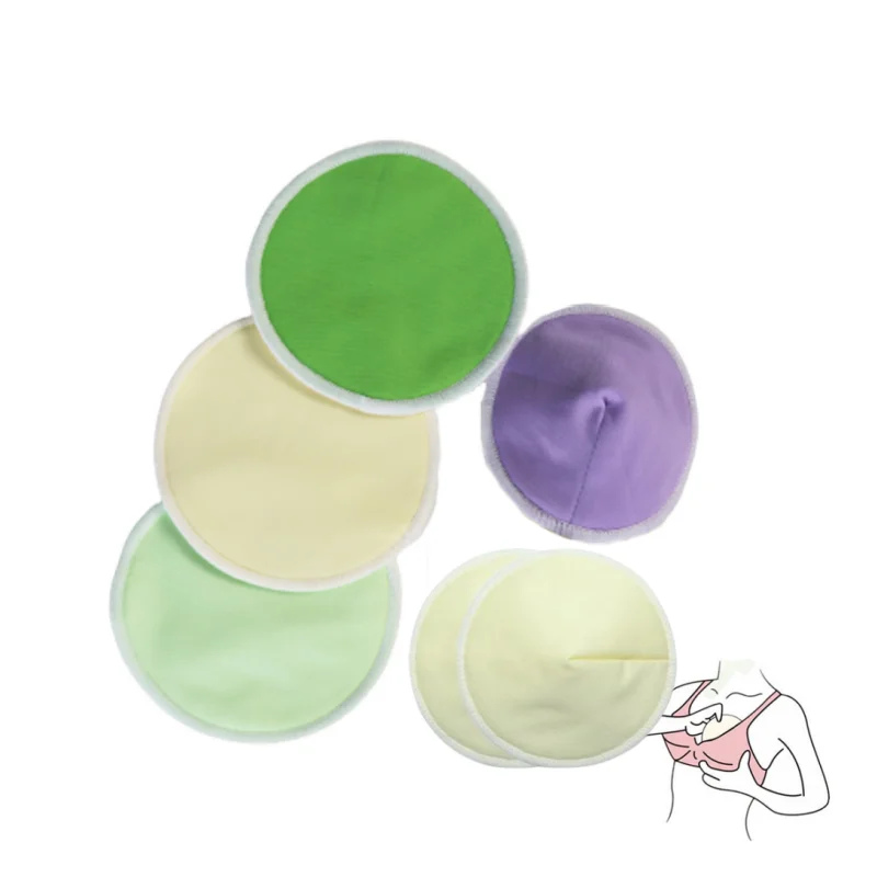 2023 Hot Selling Extra Thin Soft Anti-Overflow Breast Nursing Pad Natural Bamboo Cotton Rounds  Nursing Pads