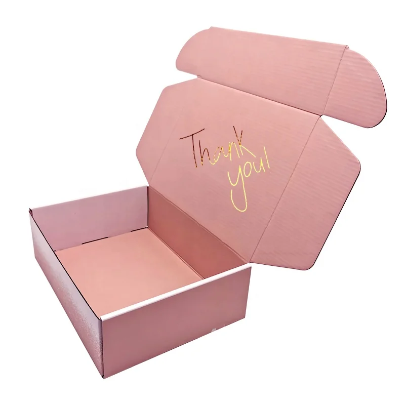  Large Pink Wholesale Custom Logo Cardboard Tuck Top Shipper Mailing Paper Corrugated Shipping Boxes For Dress