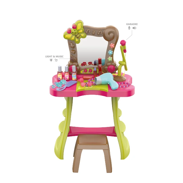 Musical Karaoke Dressing Table Set  Makeup Toys For Girls Toy Kids Pretend Play Set Vanity Toy