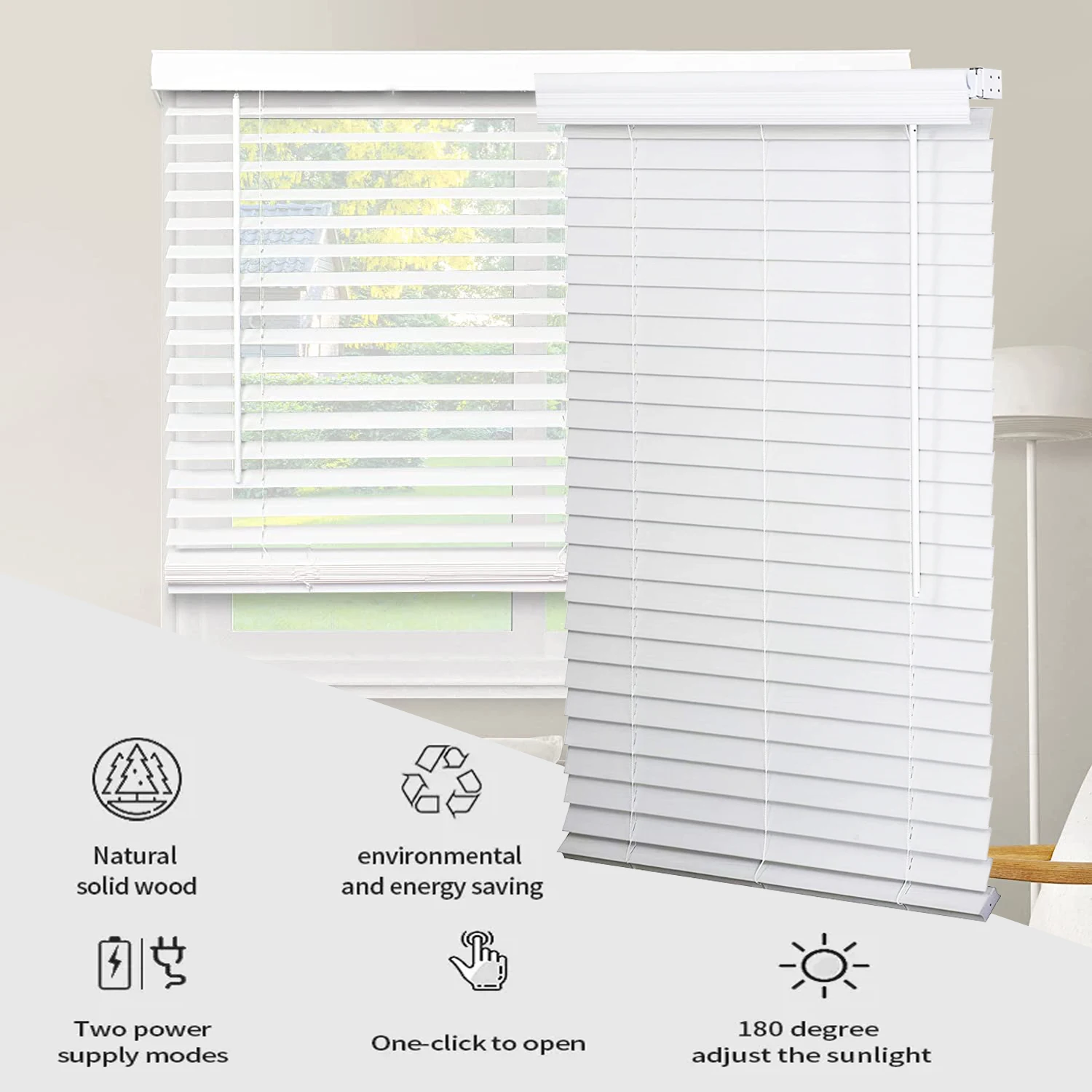 Factory directly window fabric blackout material exterior shades faux wood blinds