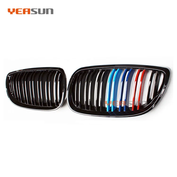 Автомобильная решетка для BMW 3 серии E92 ABS двойной планка три цвета передняя решетка 2006 2007 2008 2009