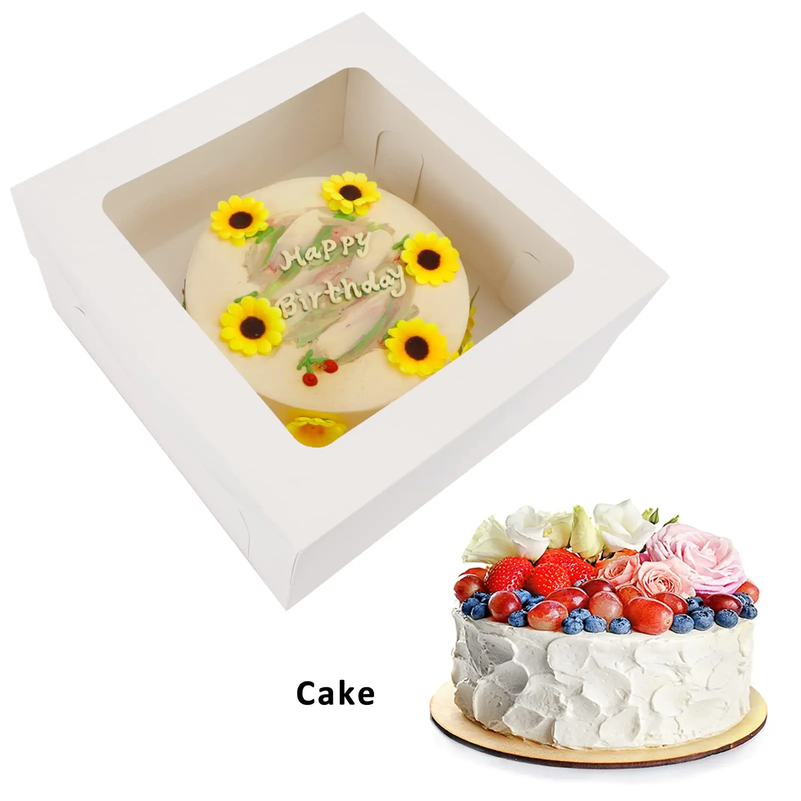 Hot Sale Packaging 12x12x6inch Custom Label Paper Cupcake Boxes Cake Box