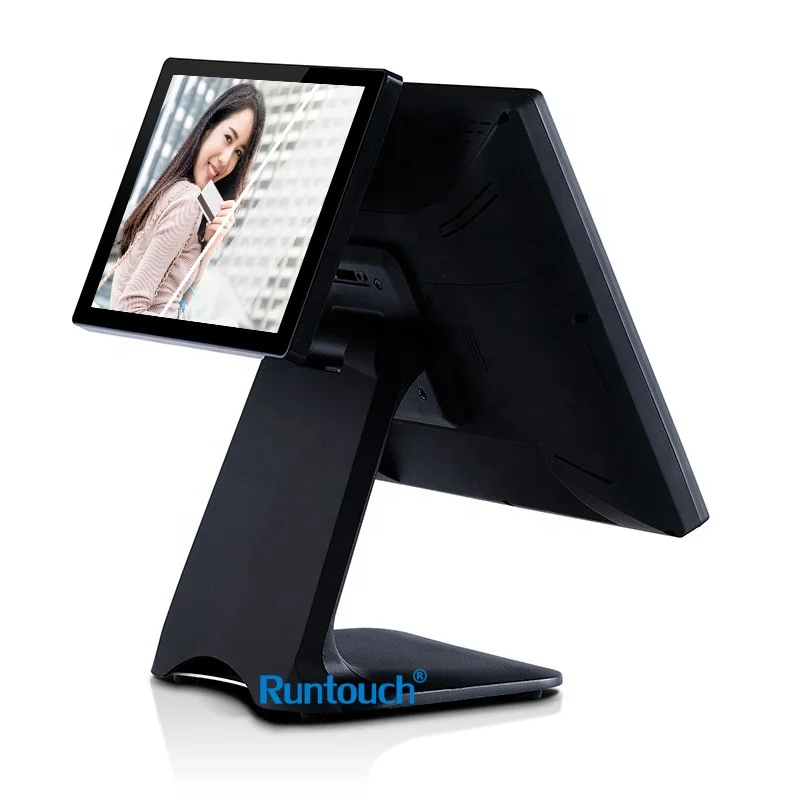 Touch screen cashier POS machine Dual screen tablet pos stand retail store cashier pos pc