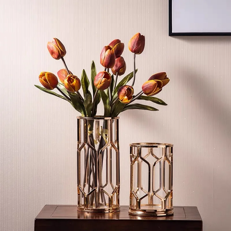 Decorative Wedding Vase Glass Flower Wholesale Metal Vase For Table Centerpieces