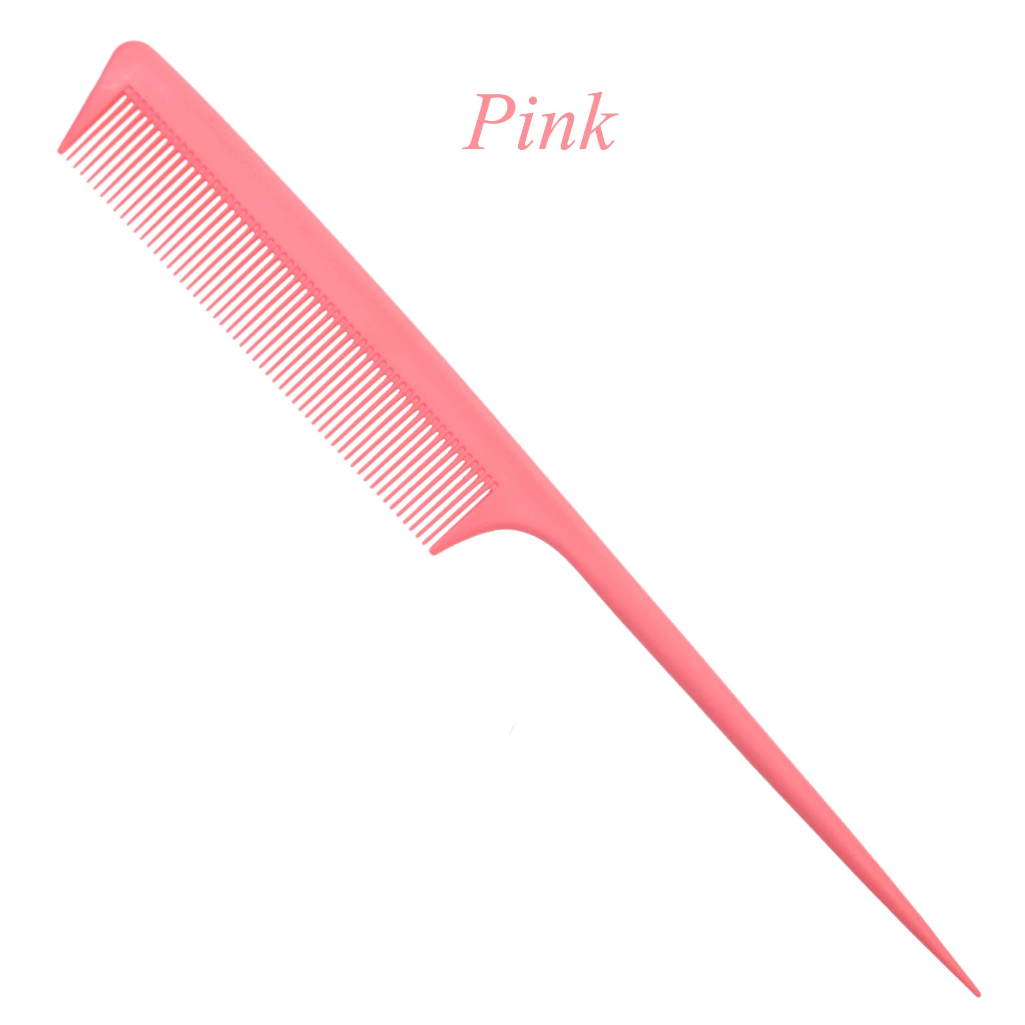 Salon Custom Logo Carbon Fiber Comb Barber Hairdressing Braid Hair Comb Heat Resistant Parting Metal Pin Rat Tail Combs Bulk