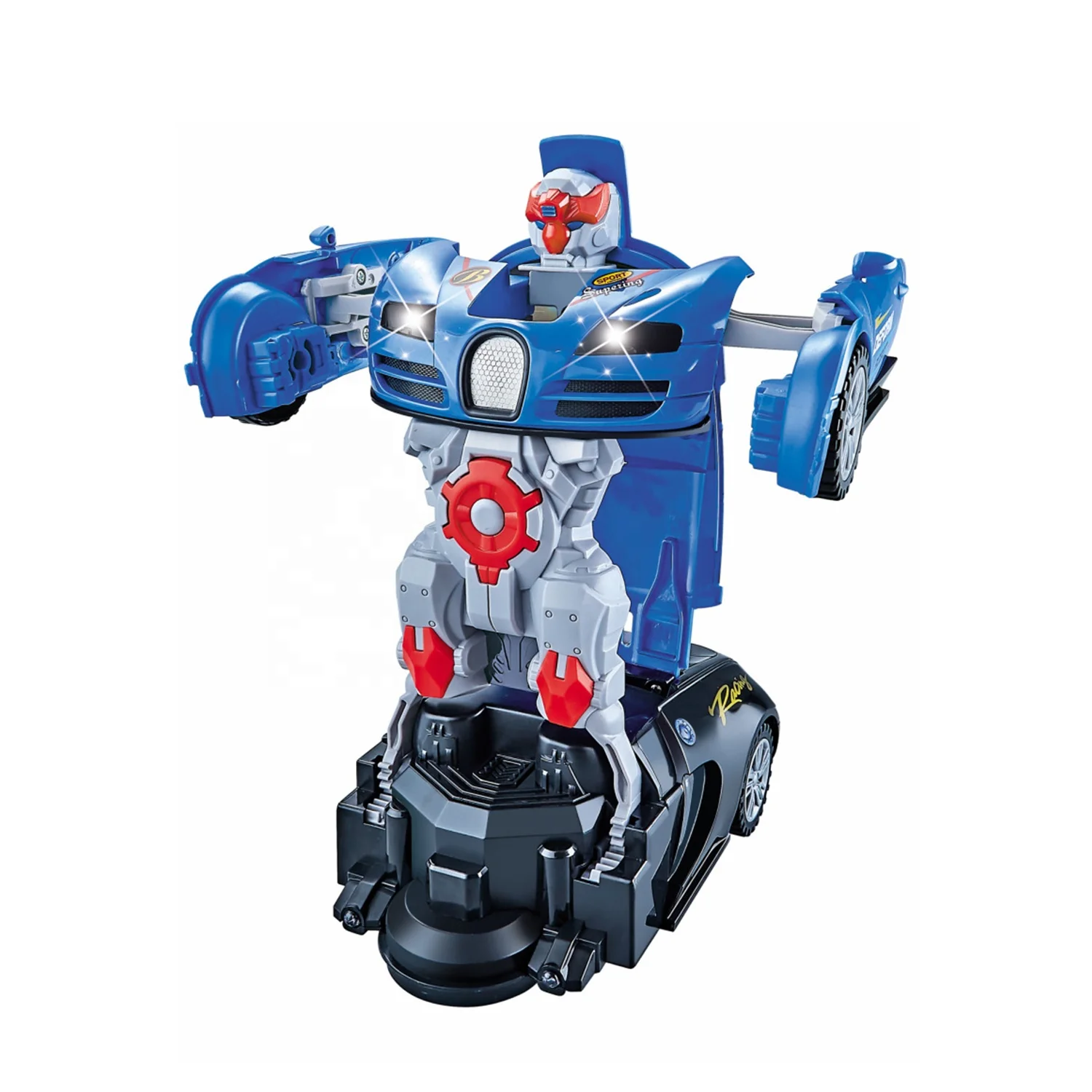 B/O Universal Driving Transforming Robots 2 In 1 Deform Robot Car Toy with Dynamic Music Flash Lights Deformation Robot