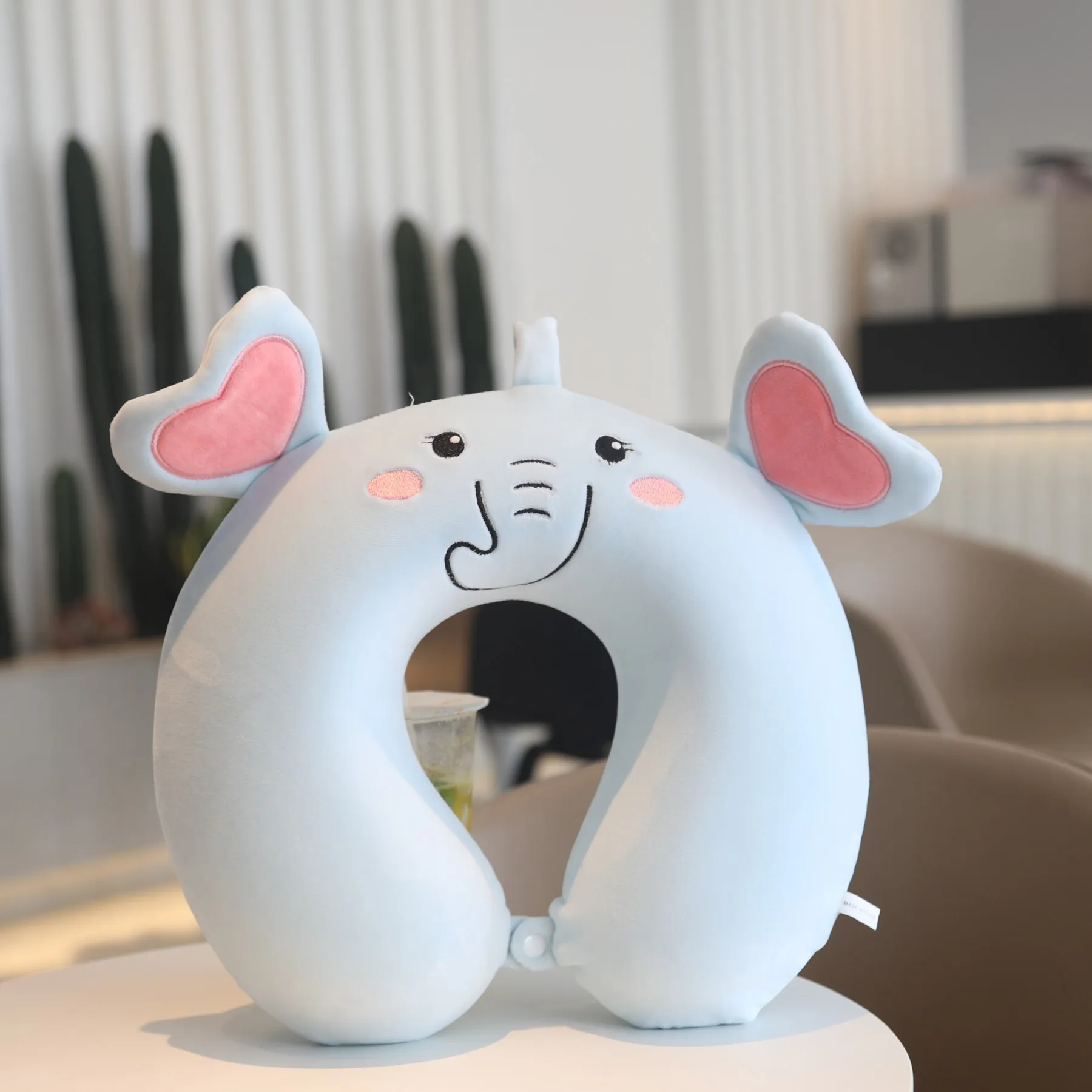 Hot Sale Customized Travel Car Memory Foam Unicorn Neck Pillow Knitted U-Shape Animal Pillow for Office Use