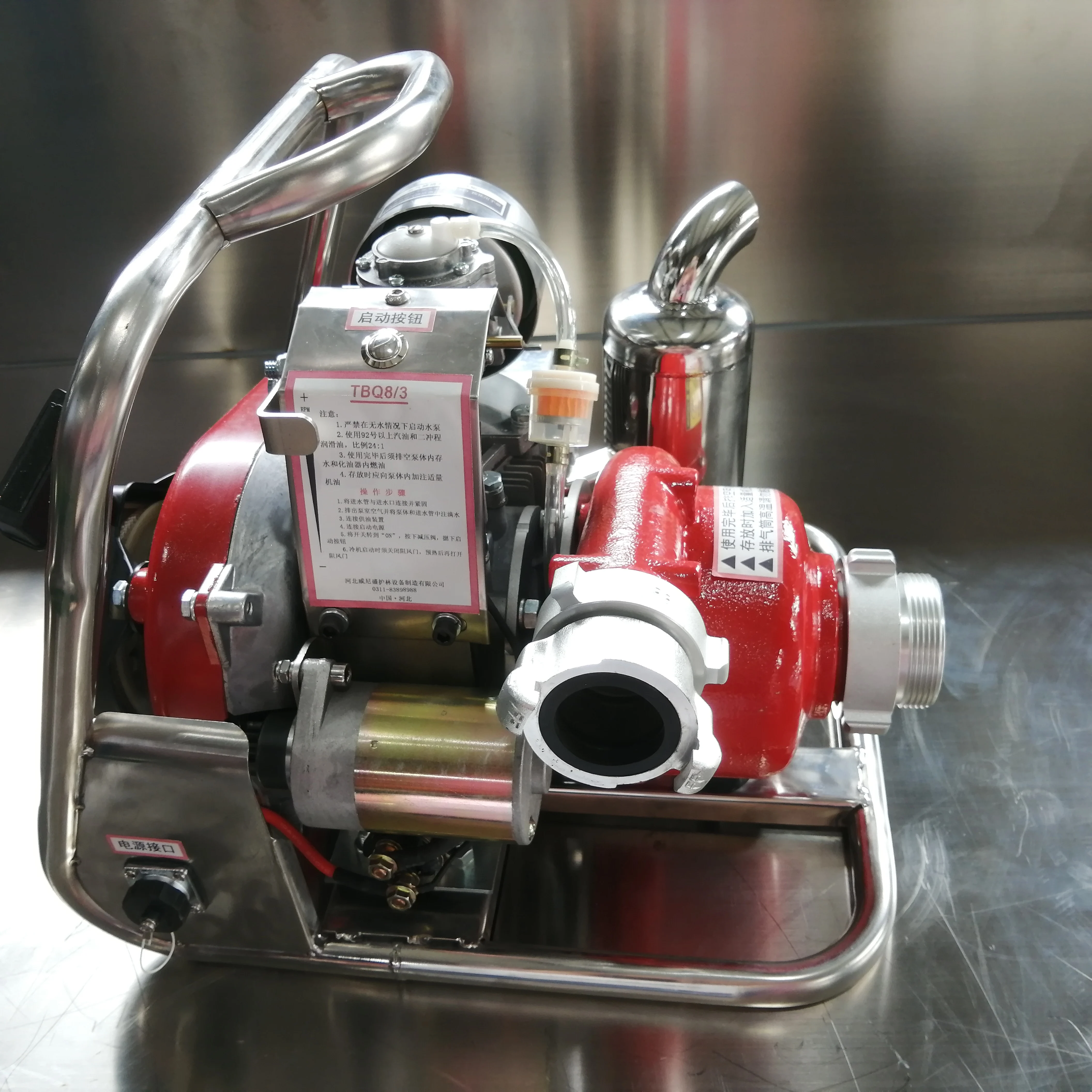 Gasoline Driven High Pressure Portable High Flow Fire Fighting Water Pump