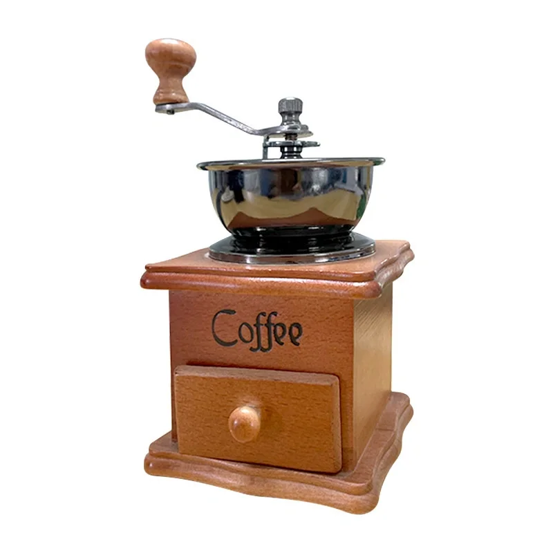 WISDOM Antigua Style Aluminum Alloy Burr Homeuse Espresso Portable Hand Coffee Grinder Manual Hand-Operated Coffee Mill