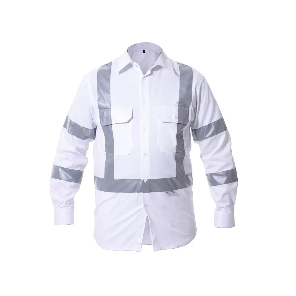 Factory Direct Price Wholesale 100% Cotton Workwear Shirt Safety Workwear with Reflective Tape for Men