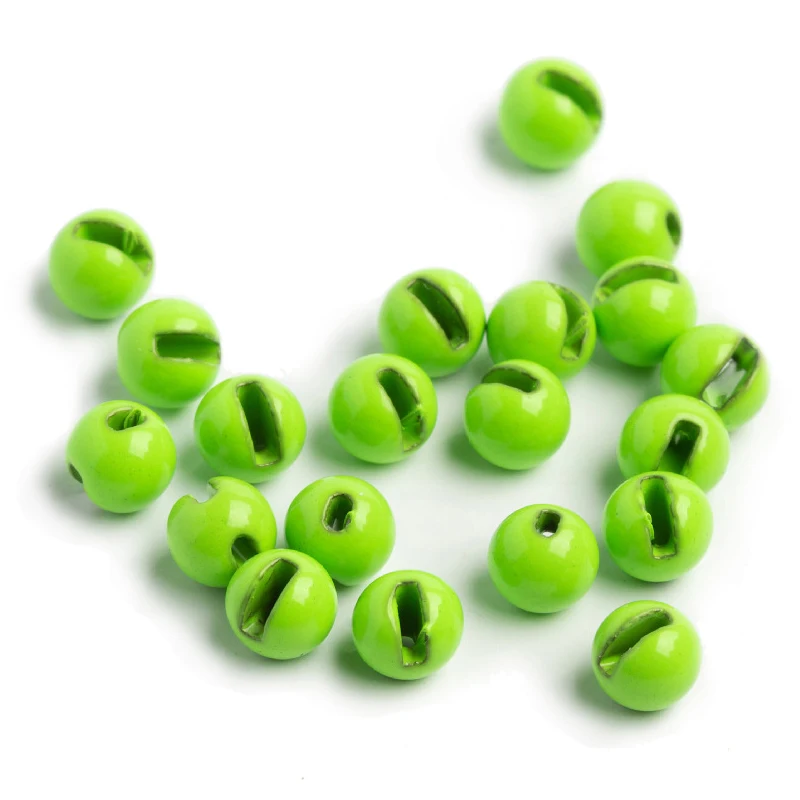 Fluo colors Fly Tying Beads 100 PC/LOT Tungsten Beads Nymph Head Ball Fly Tying Materials 4 Colors Tungtsen Slotted Bead