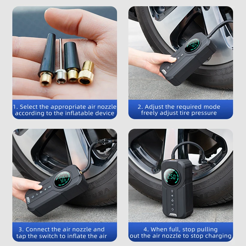 Durable Portable Lithium Battery Car Jump Starter 12v Air Pump High Power Car Jump Starter Power Bank