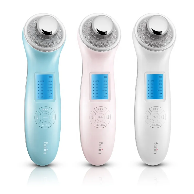Portable Ultrasonic Cleansing Photo Rejuvenation Ion Skin Care Beauty Device LED Facial Massager