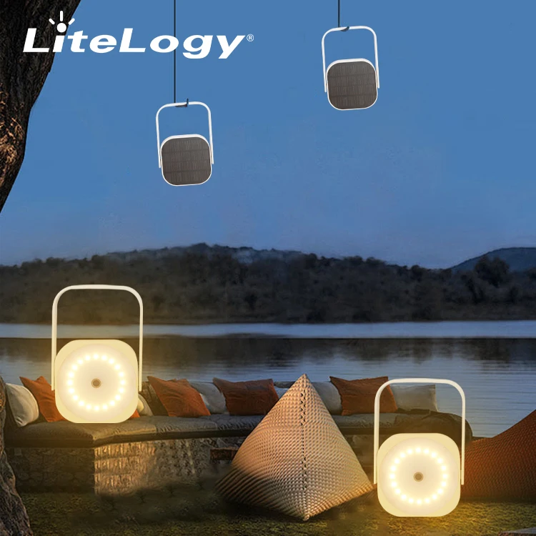 New minimalist white cordless outdoor lamp solar waterproof thin led table touch lamp for outdoor party camping