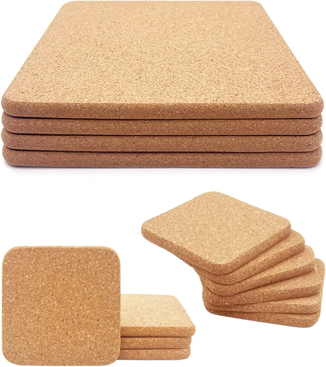 Eco Round Grass Cork Drink Coasters set Cup Mat for Coffee Table Wooden Table