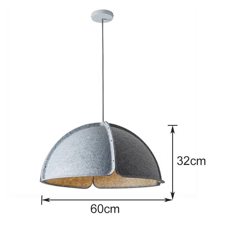 High Quality Recycled Material Felt Lamp Modern Hanging Acoustic Lights Chandeliers Sound Absorbing Fabric Felt Pendant Light