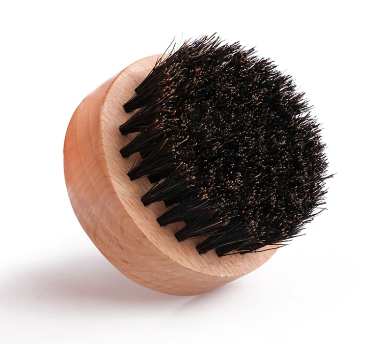 wholesale custom logo wooden 100% boar bristle hard wave crown hair brush curved for mens