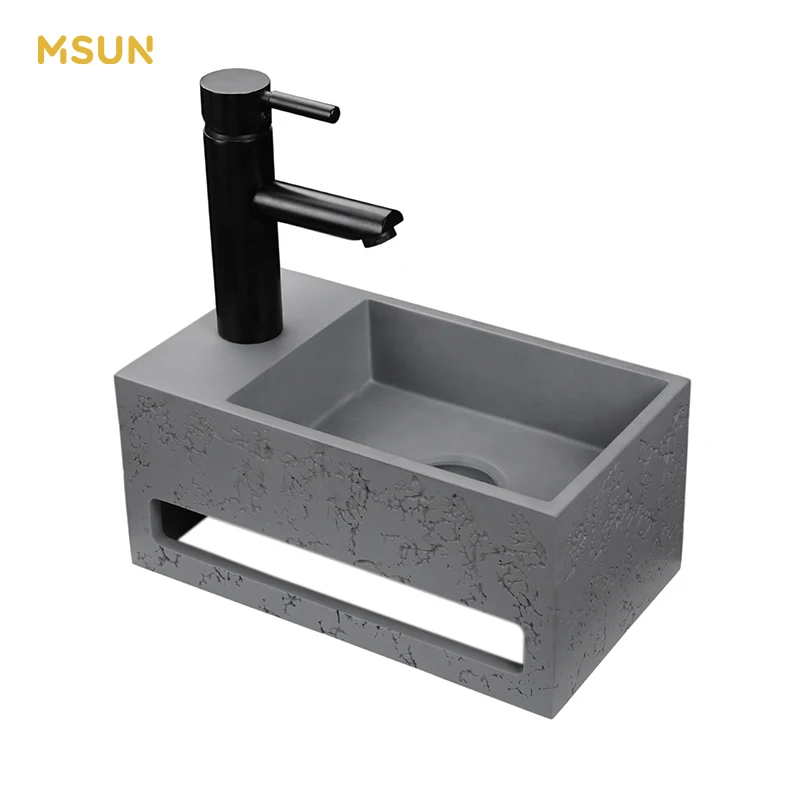 2023 новый дизайн мраморная Синяя Раковина с твердой поверхностью с хранилищем Настенные раковины раковина для ванной комнаты для отеля