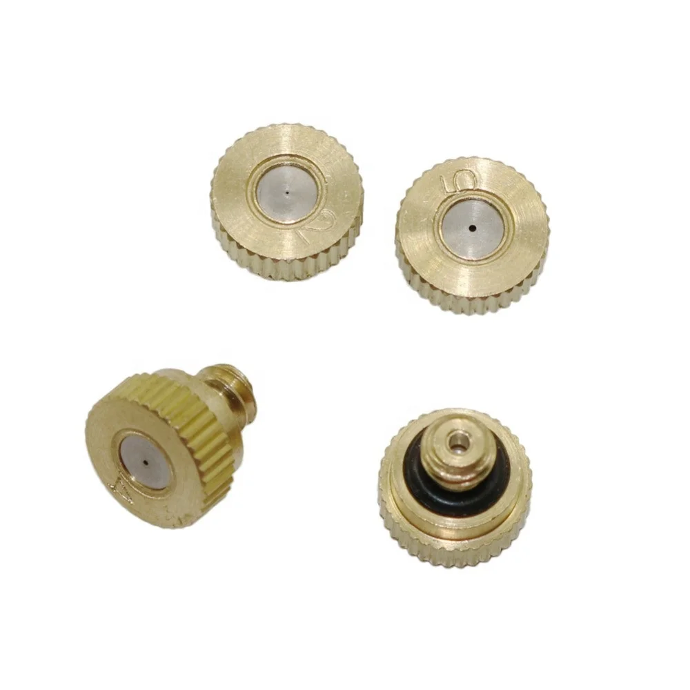 Low pressure Brass 0.2~0.5mm 3/16 inch Thread Misting Nozzle Cooling 6mm Slip Lock Tee Disinfection Irrigation Sprayer